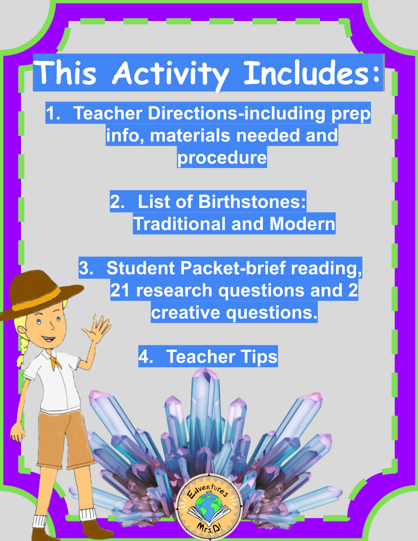My Birthstone: Science Research Activity