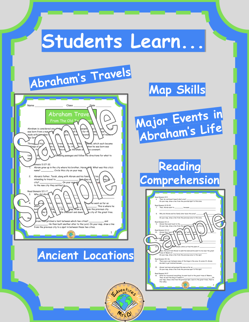 Abraham's Journeys: Bible Map Activity