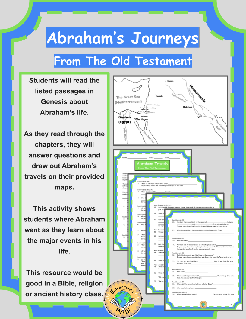 Abraham's Journeys: Bible Map Activity