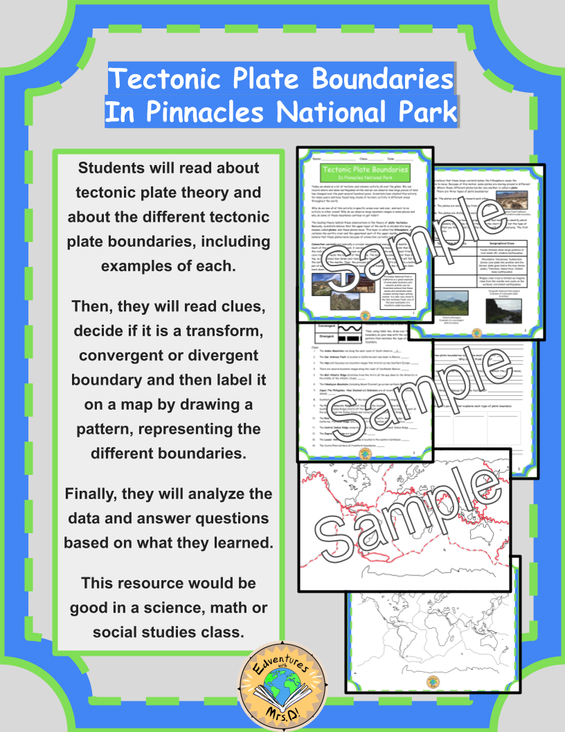 Tectonic Plate Boundaries: Science Map Activity