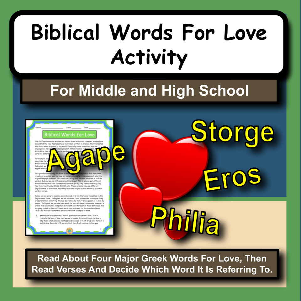 Biblical Words for Love Activity