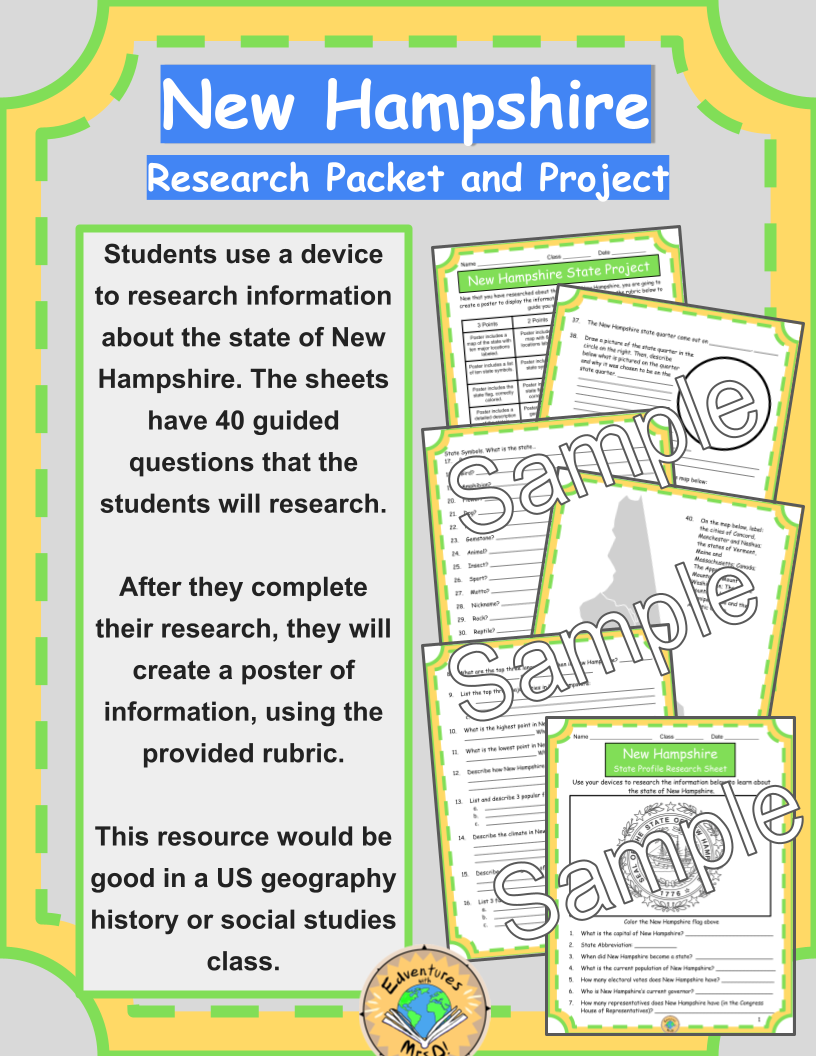 New Hampshire Research Packet and Project Rubric