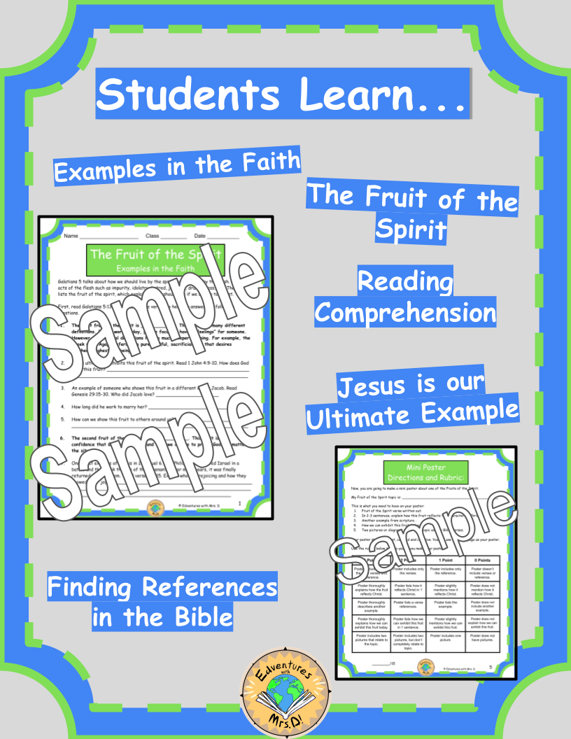 The Fruit of the Spirit: Examples in the Faith Activity
