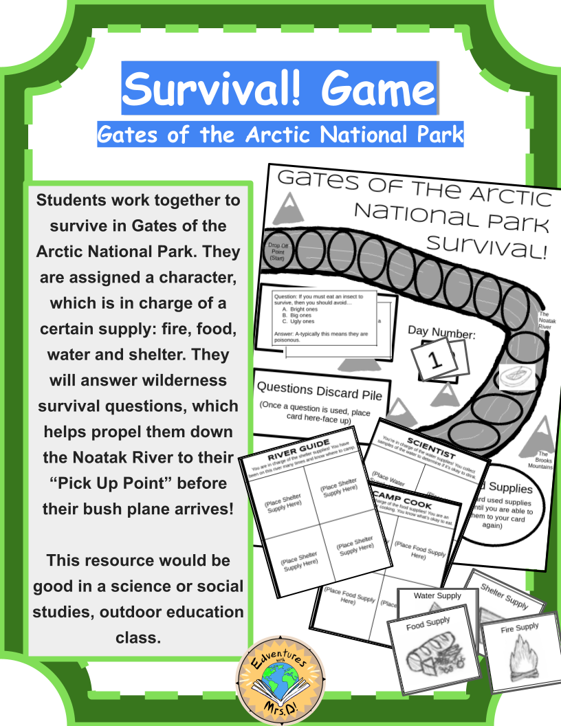 Gates of the Arctic National Park: Survival Board Game