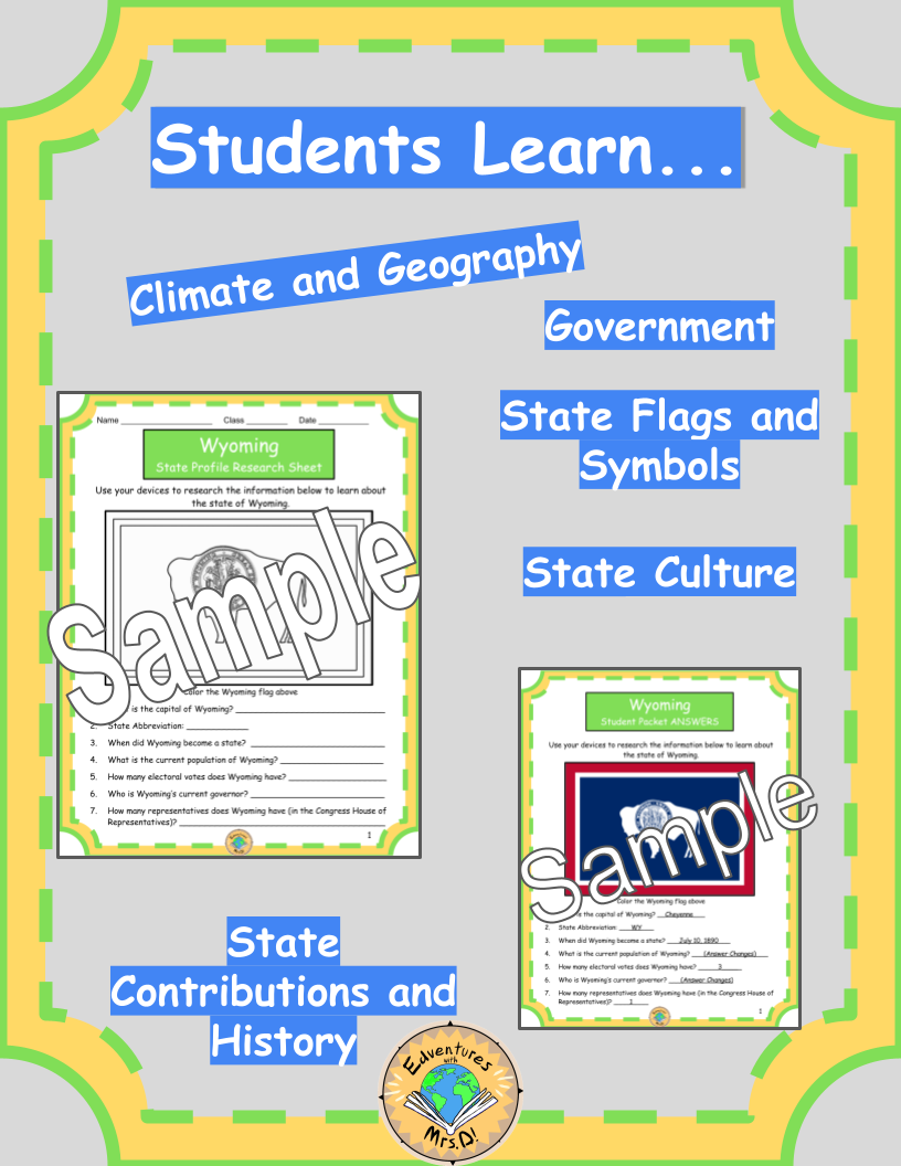 State of Wyoming Research Packet and Project Rubric