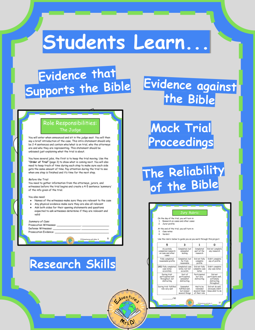The Bible on Trial: Is The Bible Reliable? Mock Trial Activity
