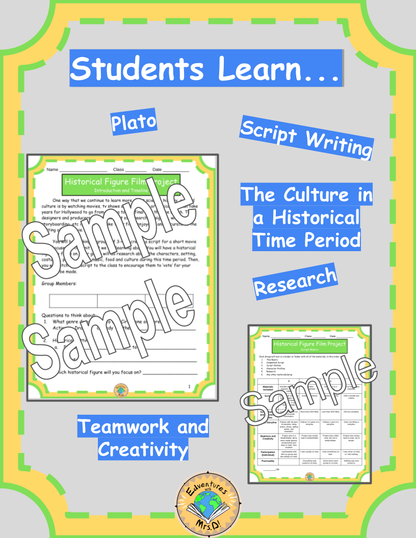 Plato Research Activity Script Project for Socials Studies or History