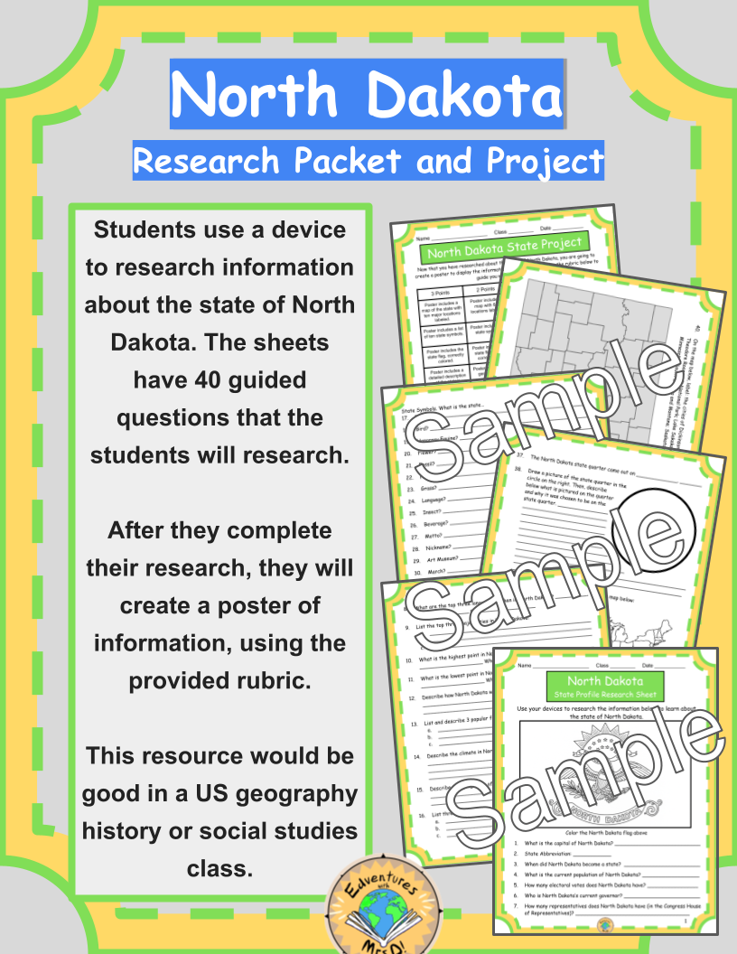 North Dakota Research Packet and Project Rubric