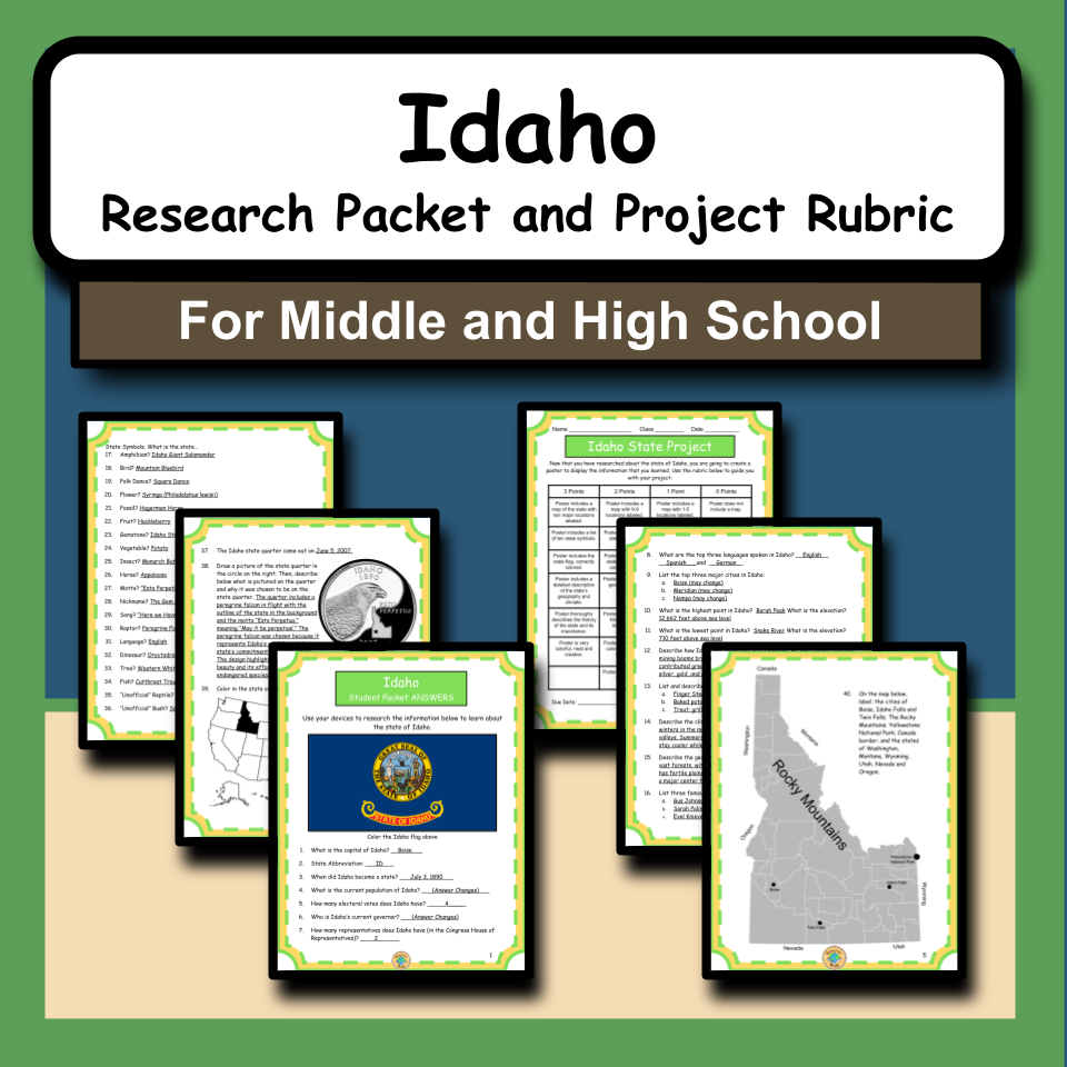 The State of Idaho Research Packet and Project