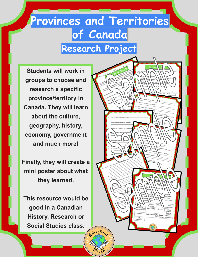 Provinces of Canada Research Project