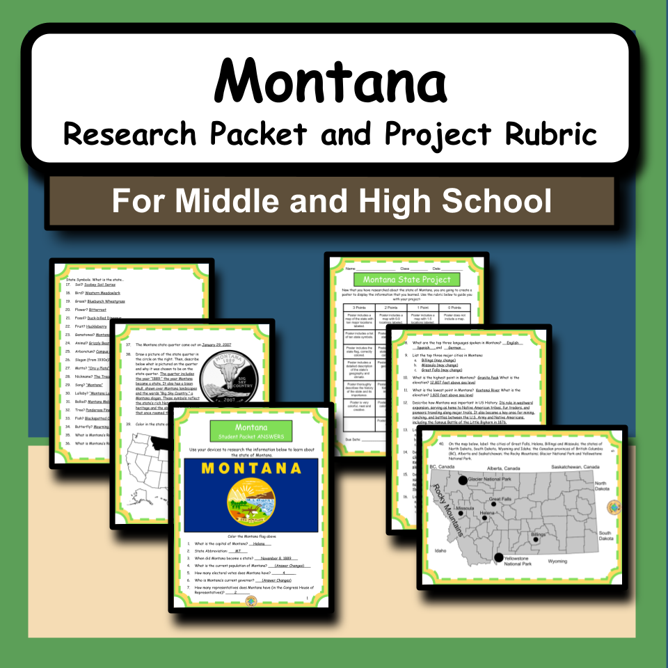 Montana Research Packet and Project Rubric