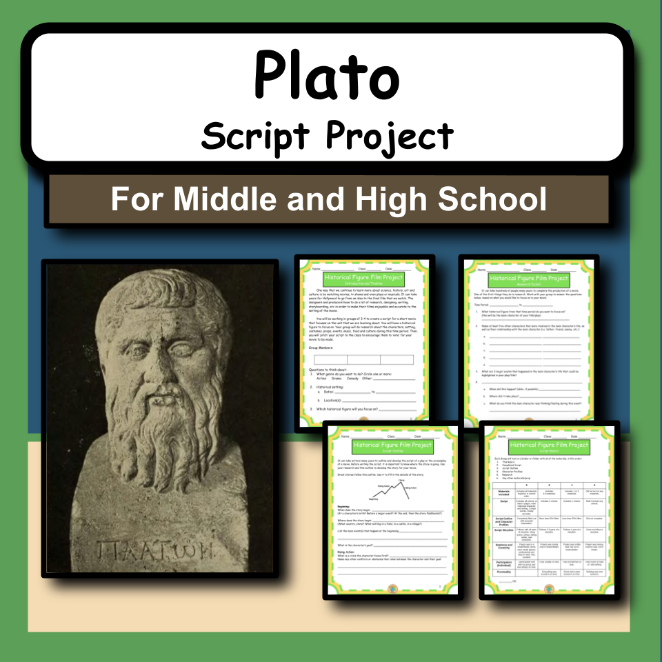 Plato Research Activity Script Project for Socials Studies or History