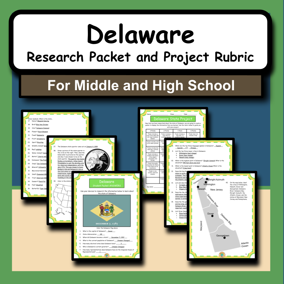 Delaware Research Packet and Project Rubric