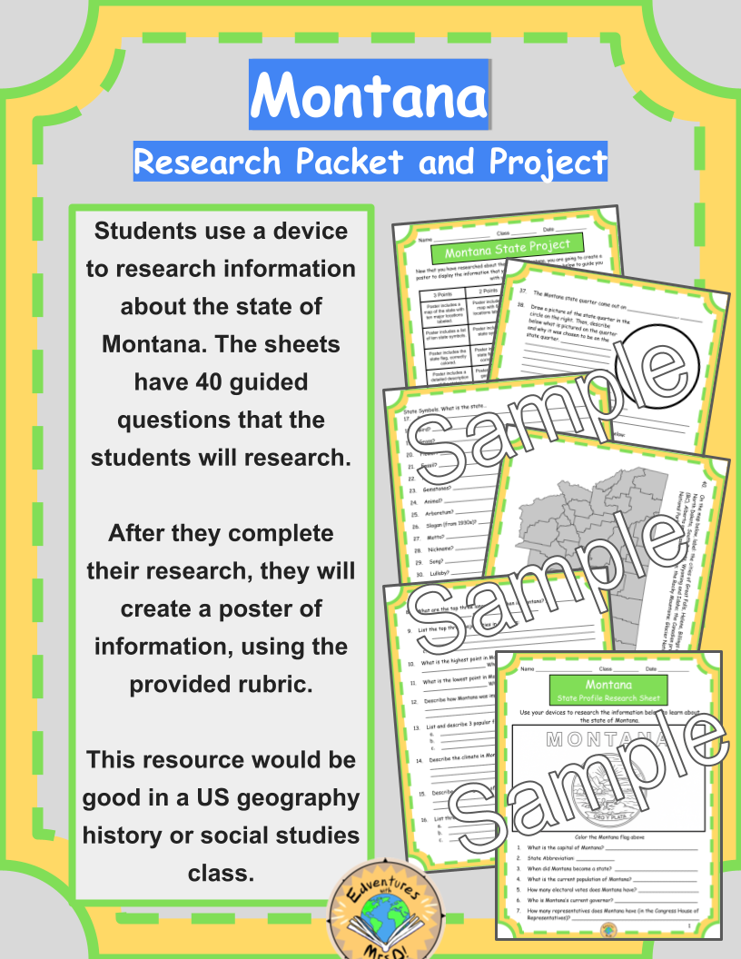 Montana Research Packet and Project Rubric