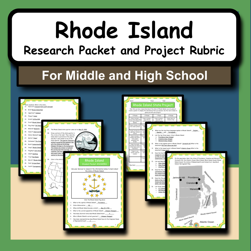 Rhode Island Research Packet and Project Rubric