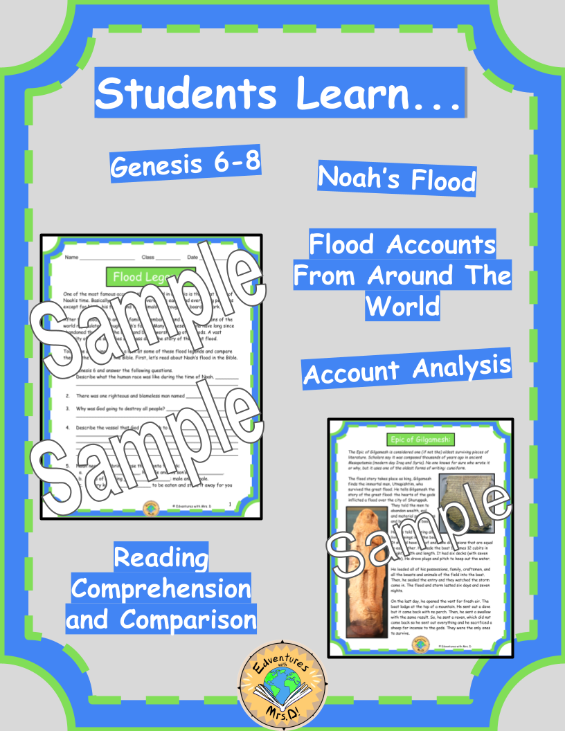 Noah's Flood and Worldwide Flood Legends Activity