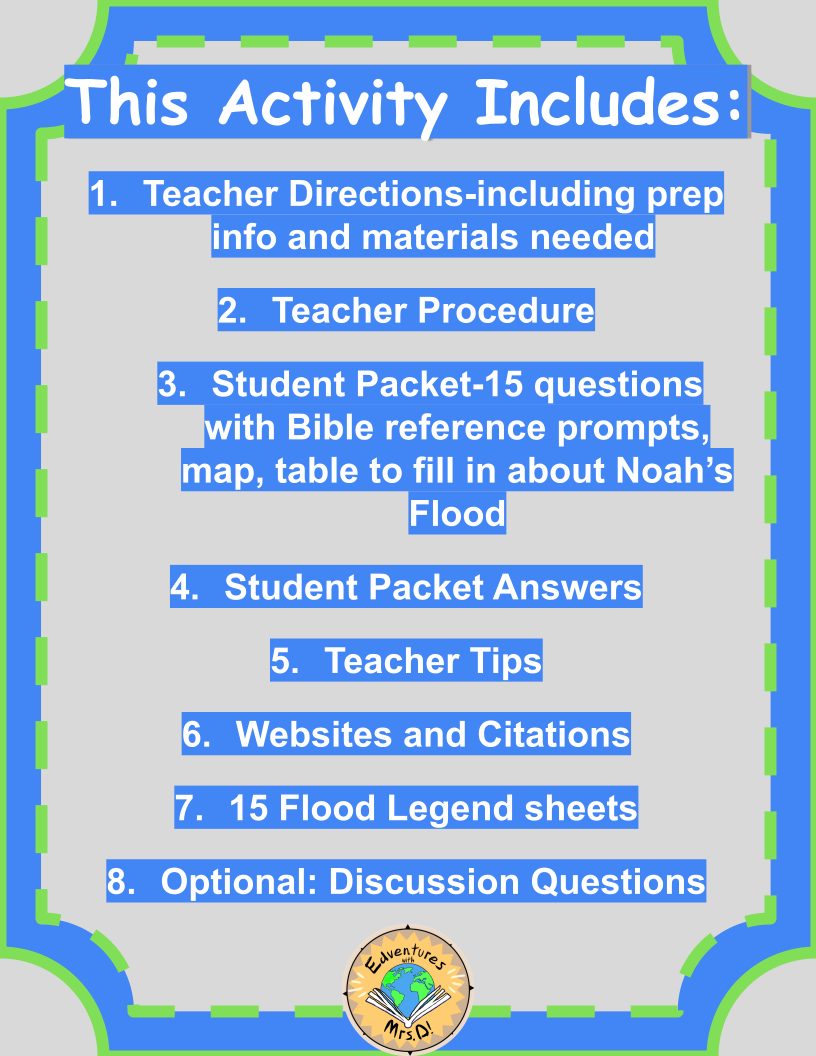 Noah's Flood and Worldwide Flood Legends Activity