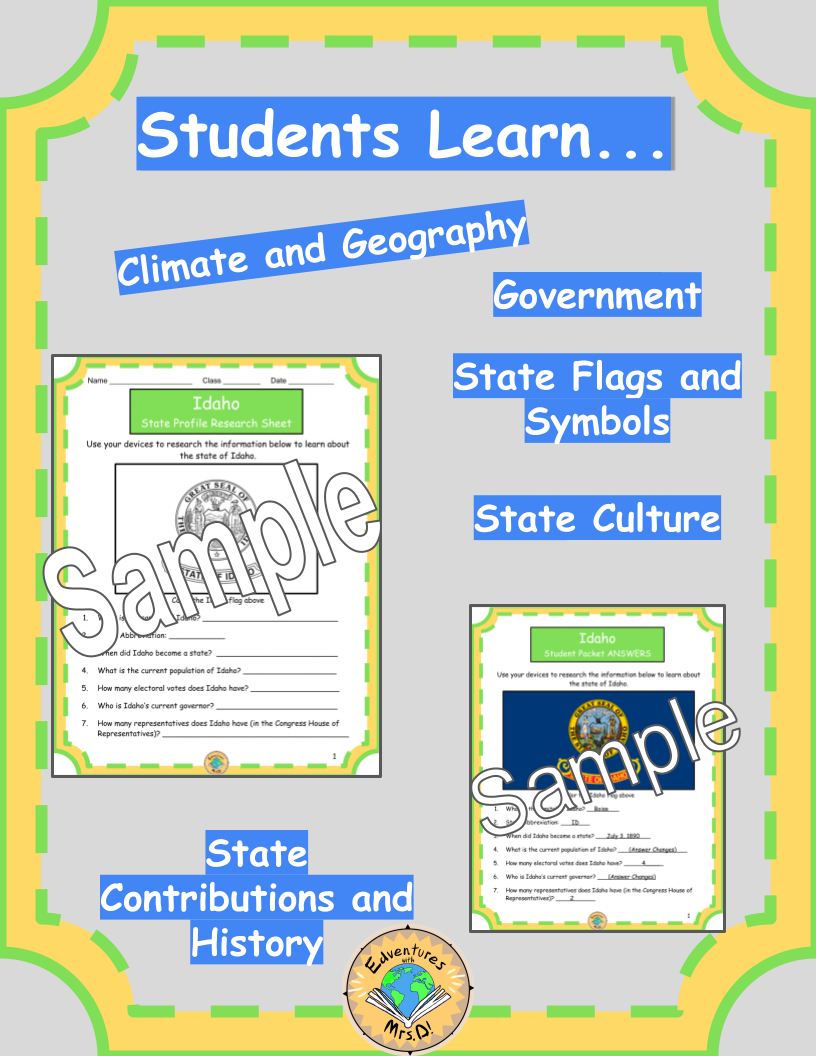 The State of Idaho Research Packet and Project