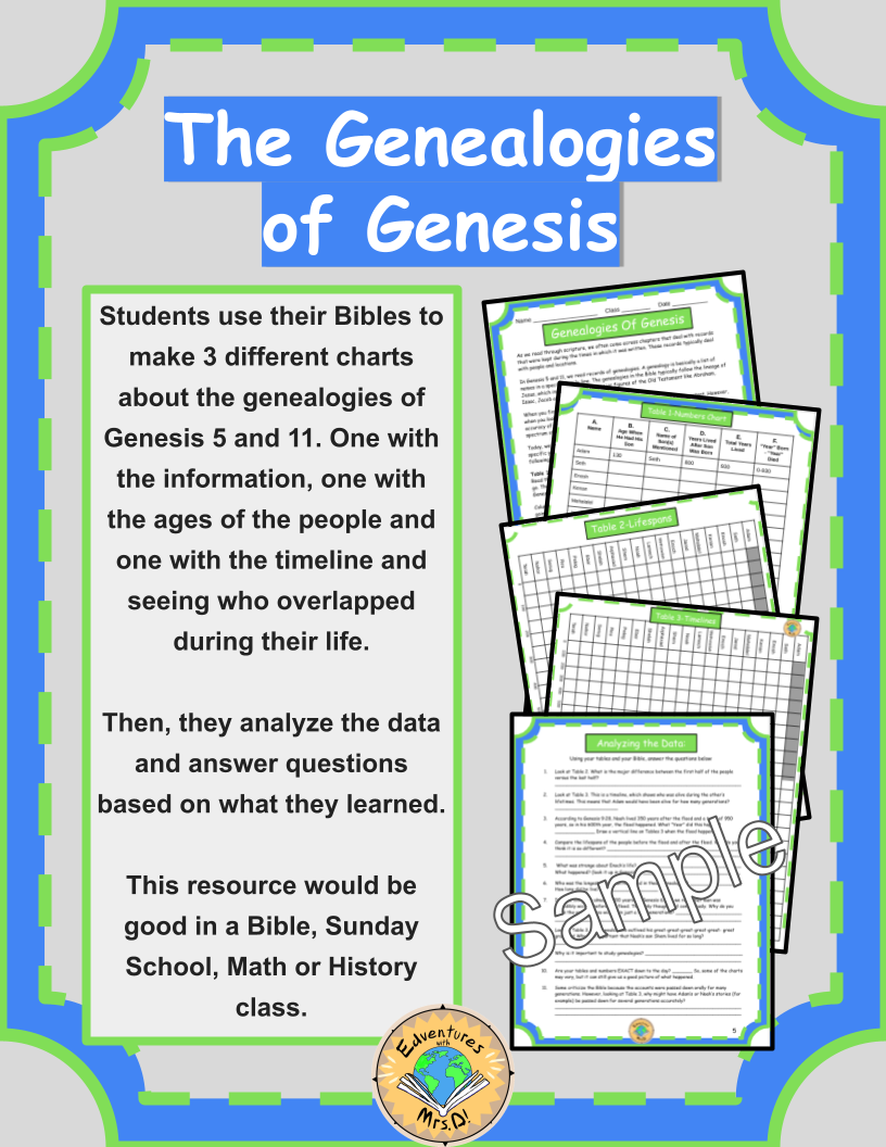 The Genealogies of Genesis Graphing Activity