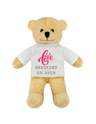 A Bradford on Avon Greetings card with a Plush Teddy Bear & a link to a beautiful video about Bradford on Avon