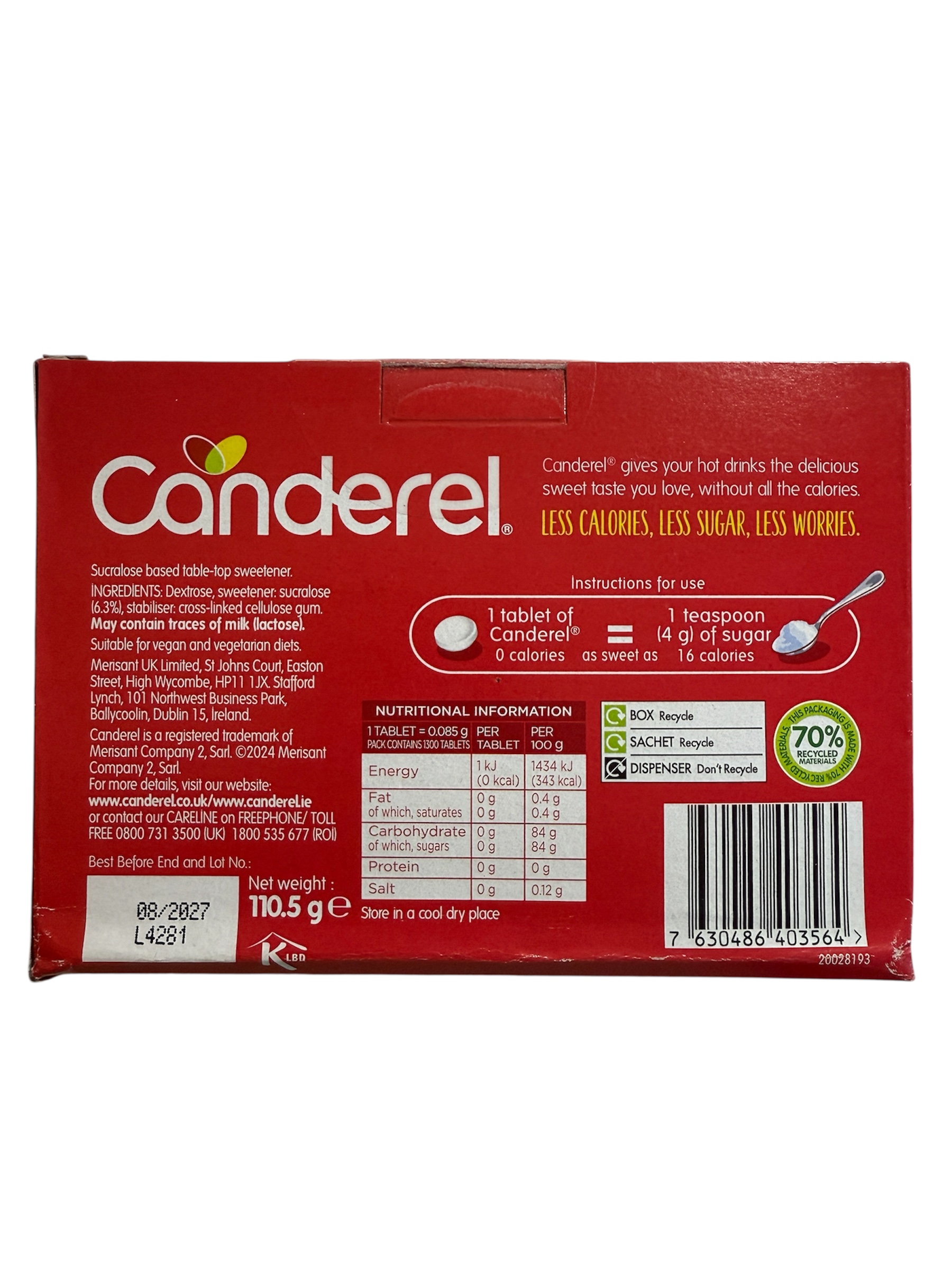 Canderel Bigger Value Pack - 1300 calorie-free sweetener tablets