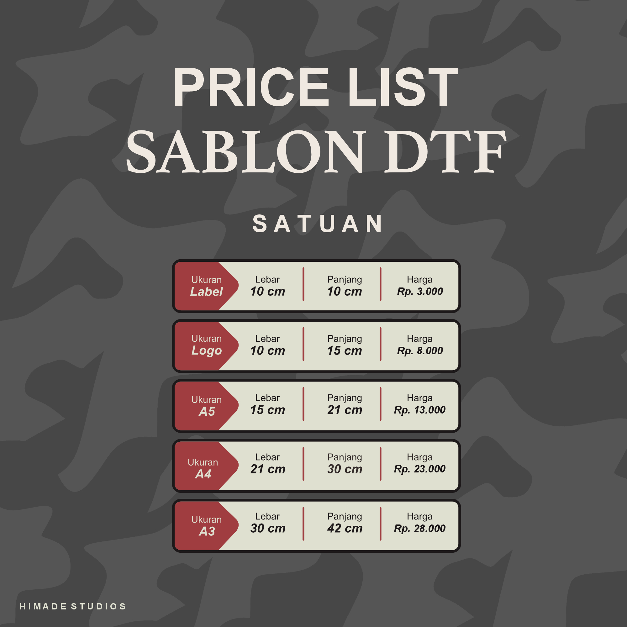 Print Sablon DTF Satuan
