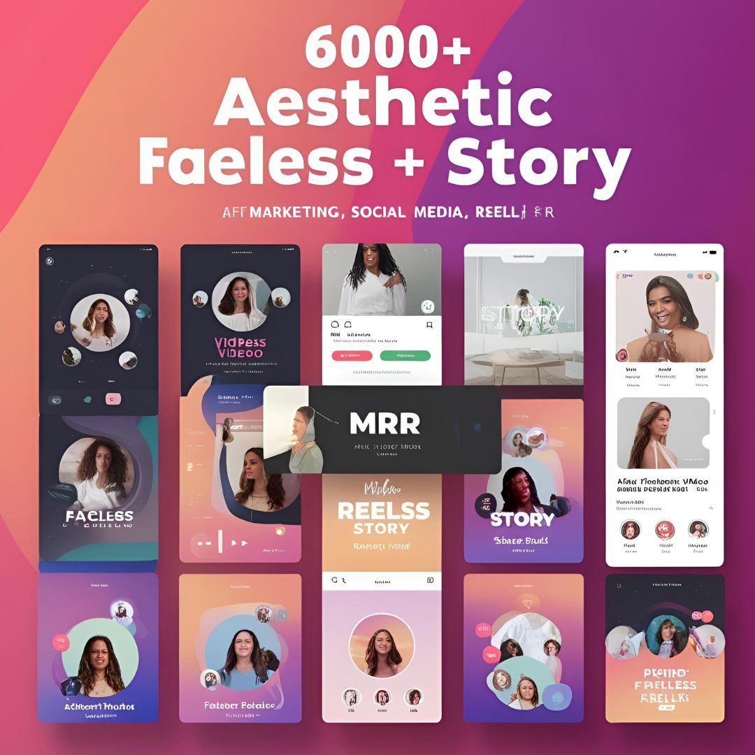 6000+ Aesthetic Faceless Video Reels + Story MRR & PLR resell | Affiliate Marketing, Email, Social Media mrr DFY Instagram Templates Digital