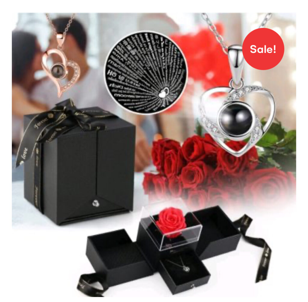 Rose necklace combo with box
