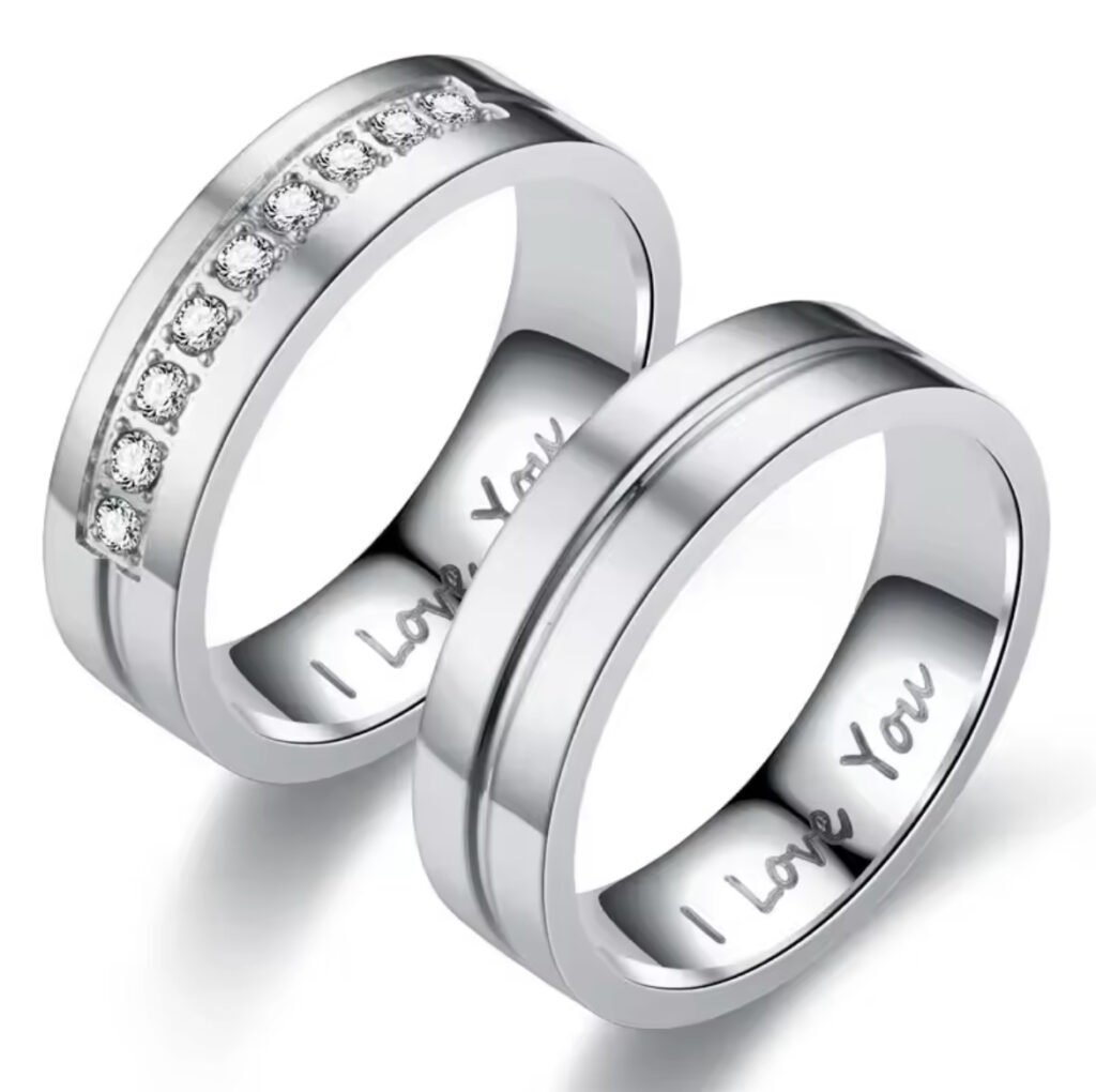 I LOVE YOU ring for Men and Women available in gold, silver or black