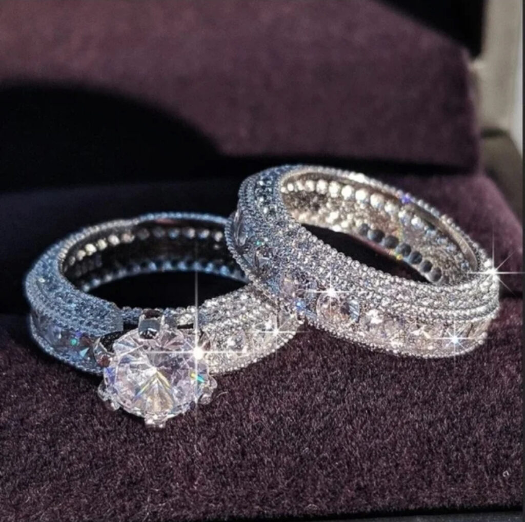 Diamond Engagement and Wedding Ring Set