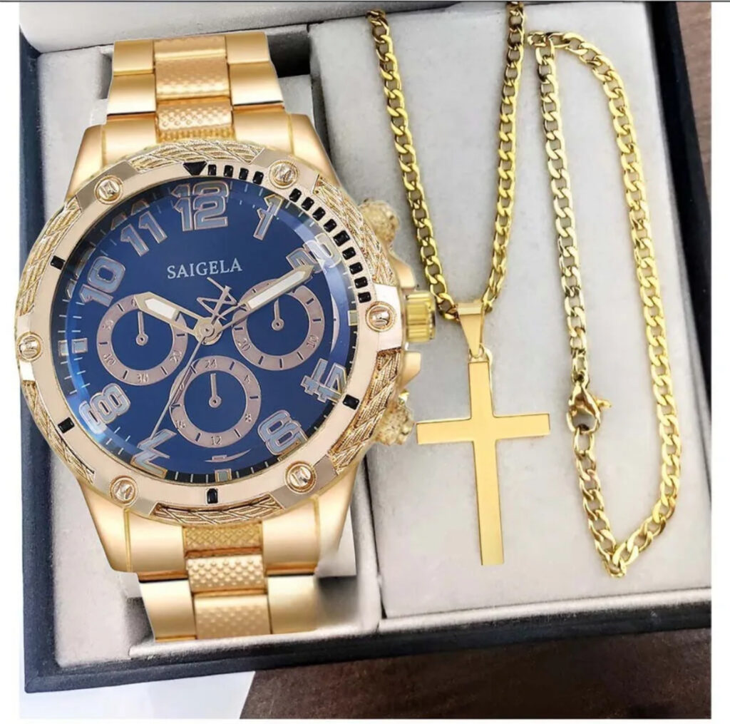 3pcs set watch, necklace and bracelet (doesn’t come with box)