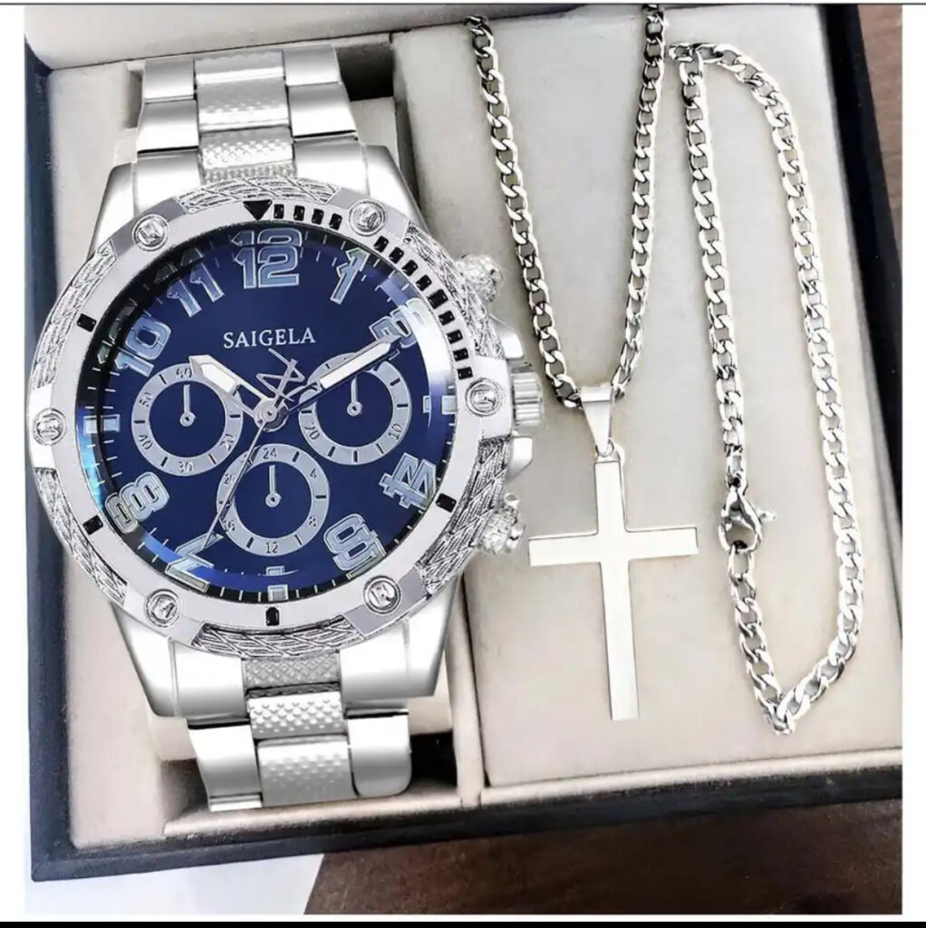 3pcs set watch, necklace and bracelet (doesn’t come with box)