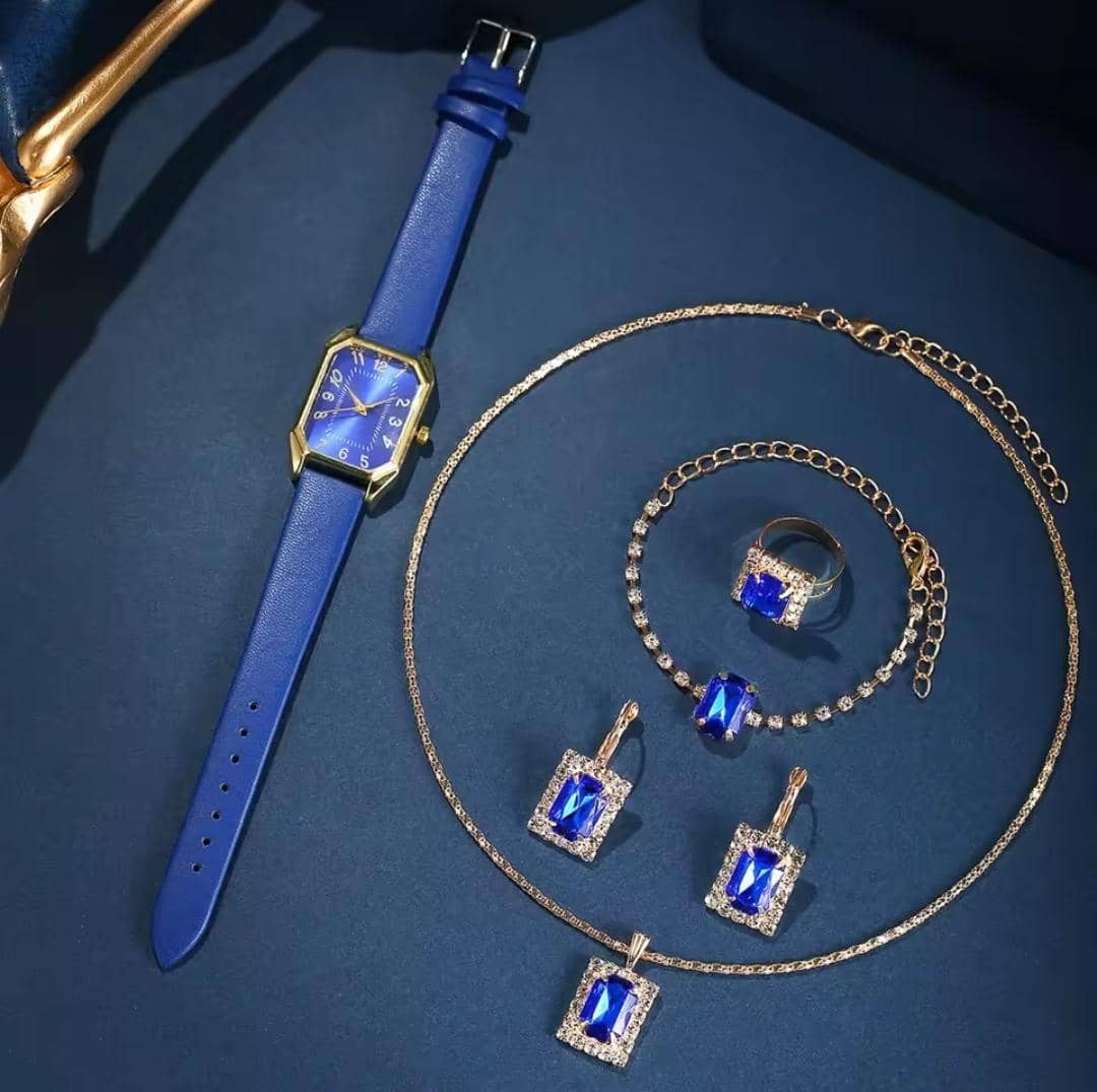 Elegant Blue Gemstone Jewelry Set