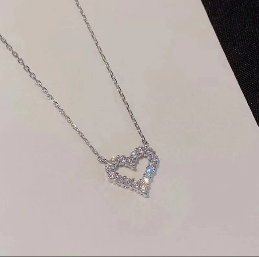 Heart-Shaped Diamond Necklace