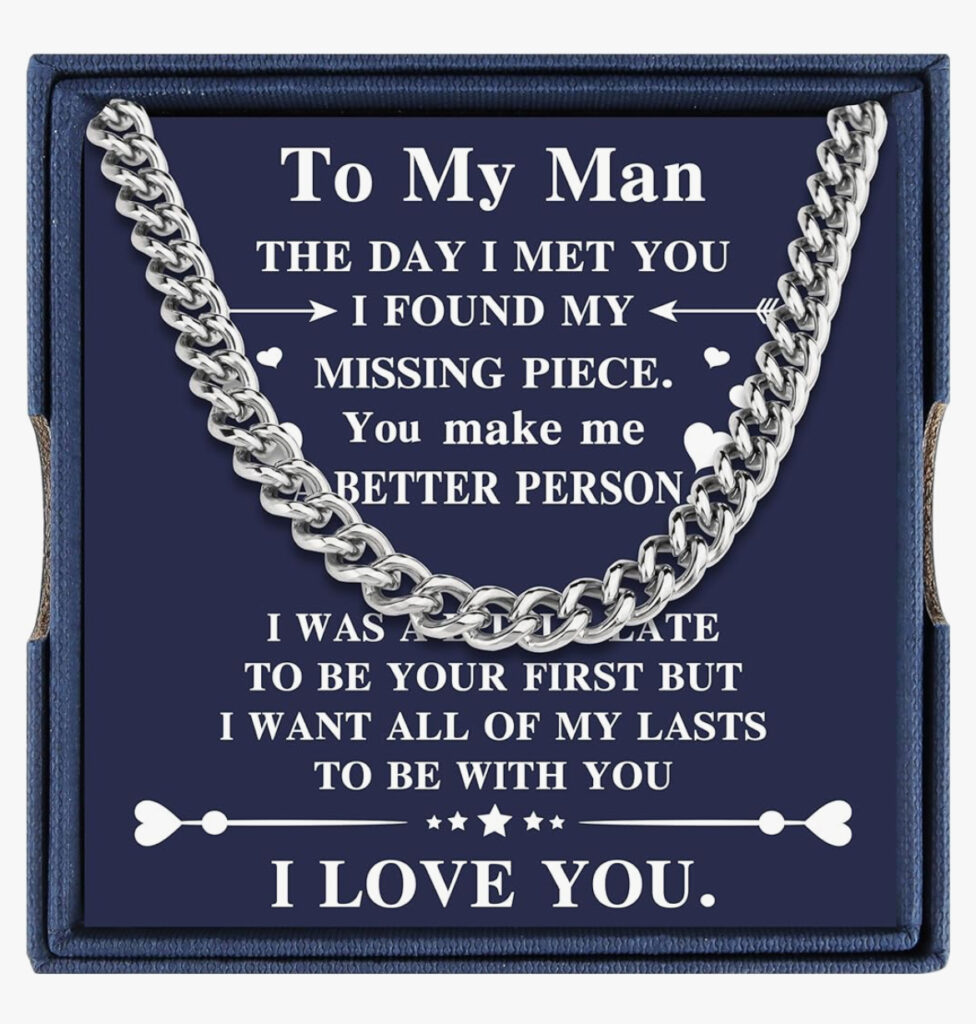 Necklace for men, comes customized with this words
