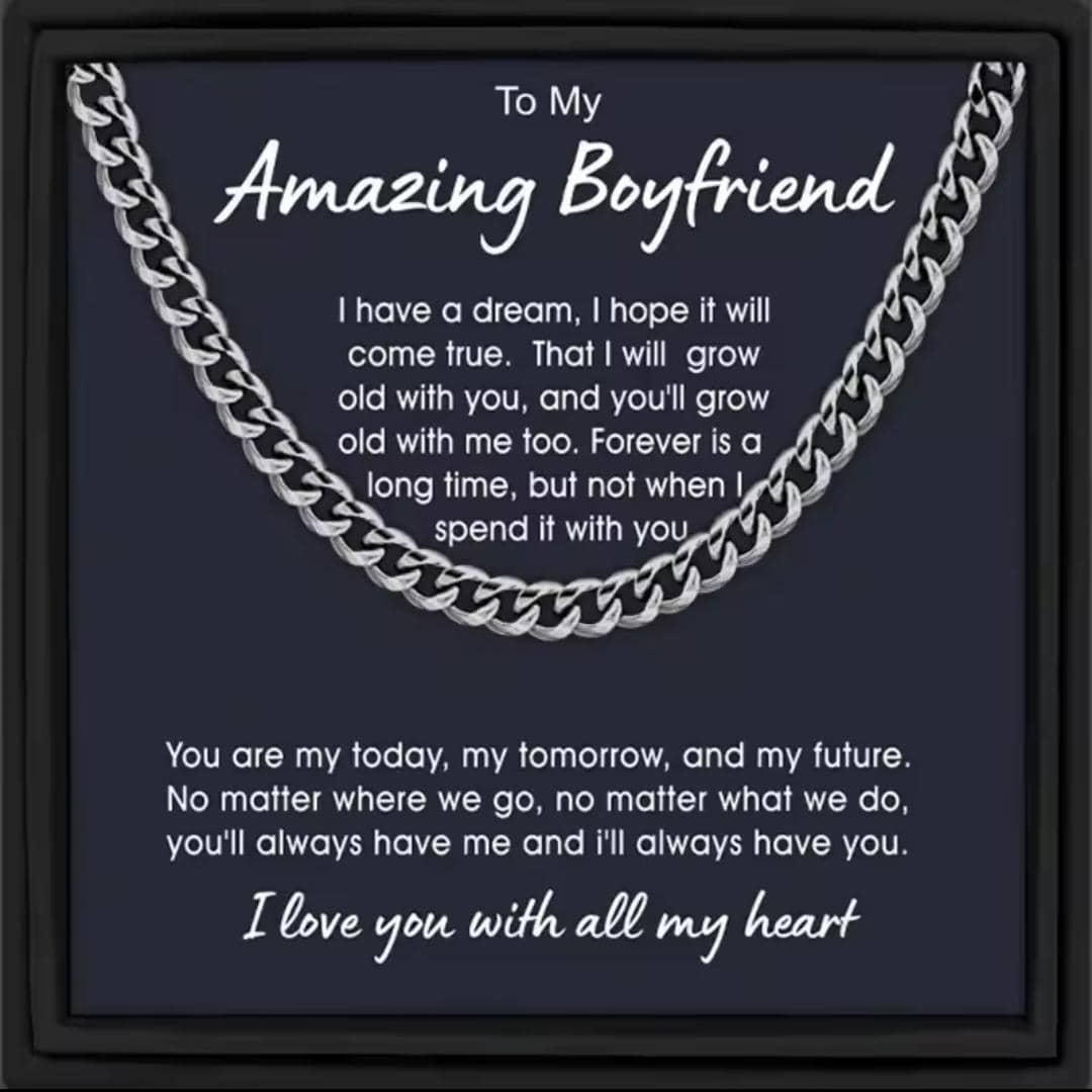 Silver Chain Necklace men, comes customized with this words