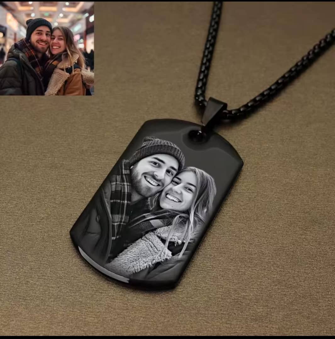 Customized Photo and text necklace
