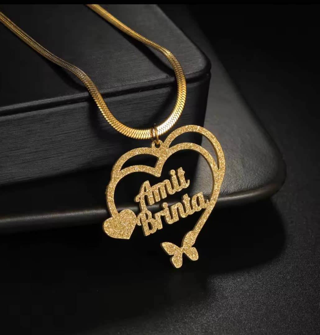 Gold Necklace with 'your name' Pendant