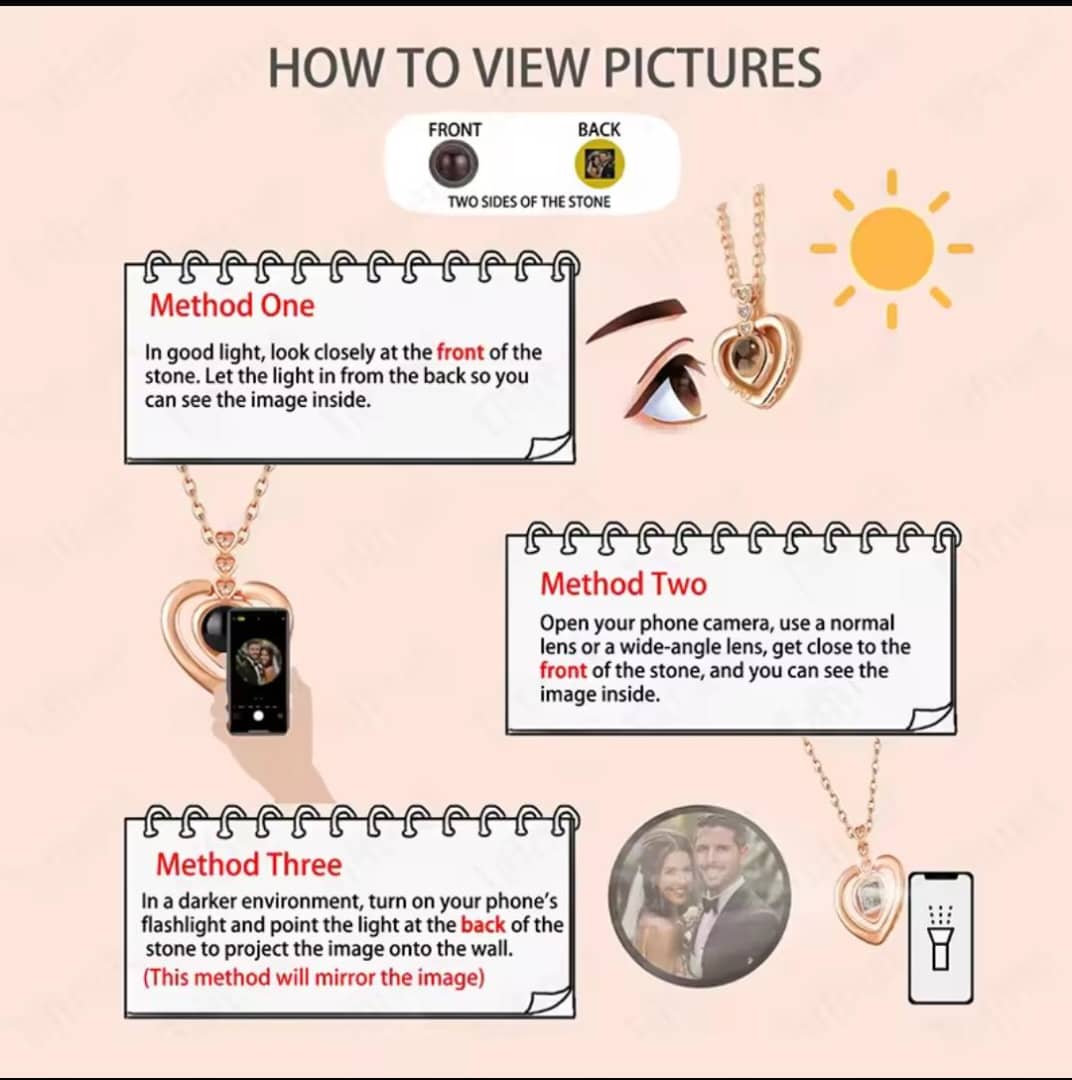 Heart Pendant Necklace with your photo