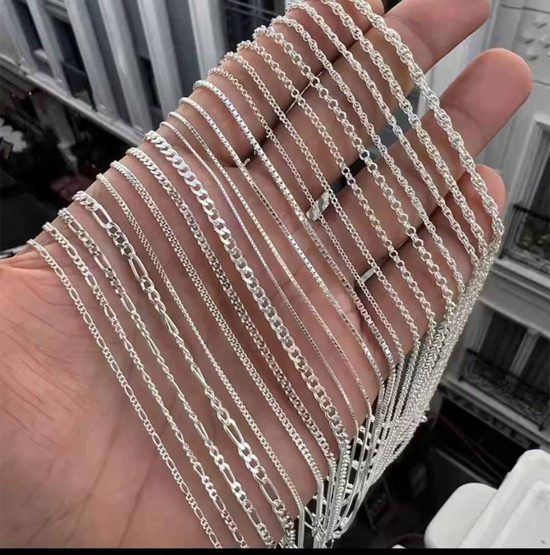 Collection of Silver Chains (price varies from the size)