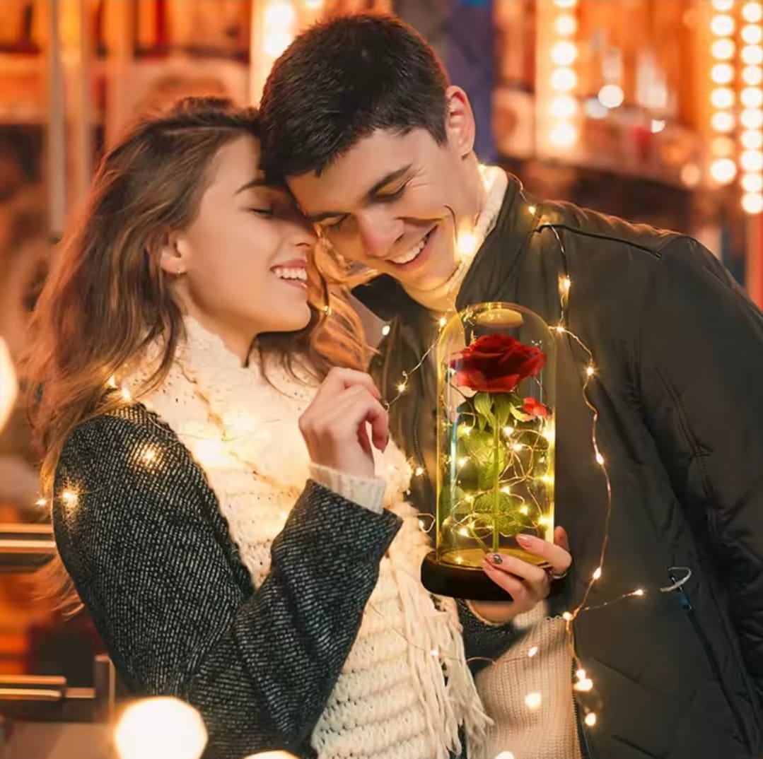 Enchanted Rose in Glass Dome