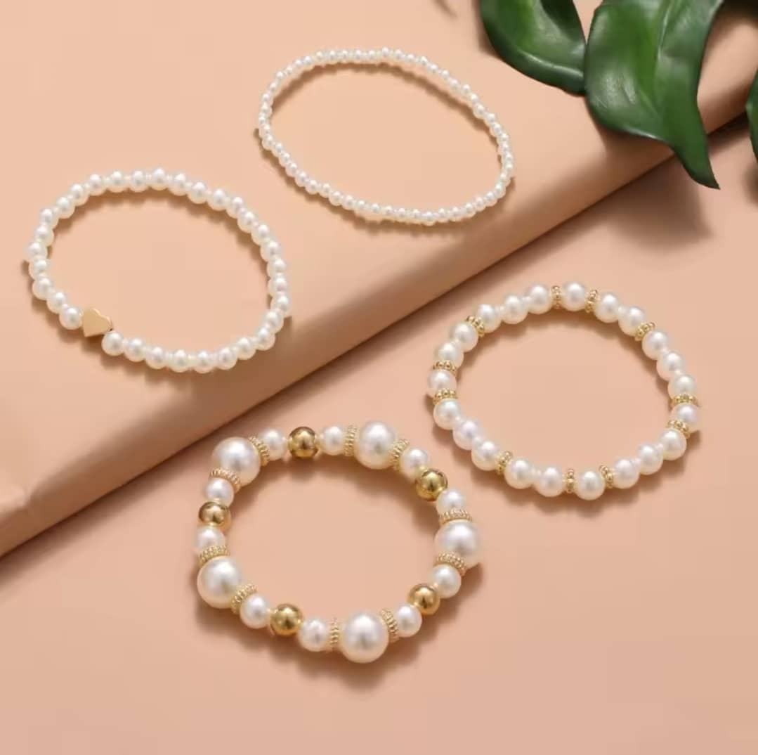 Elegant Pearl Bracelet Set