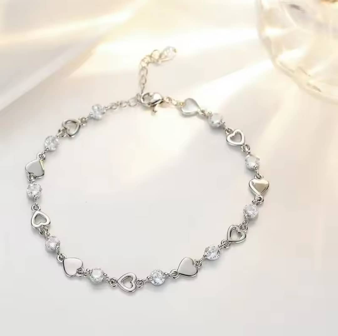 Heart and Crystal Bracelet