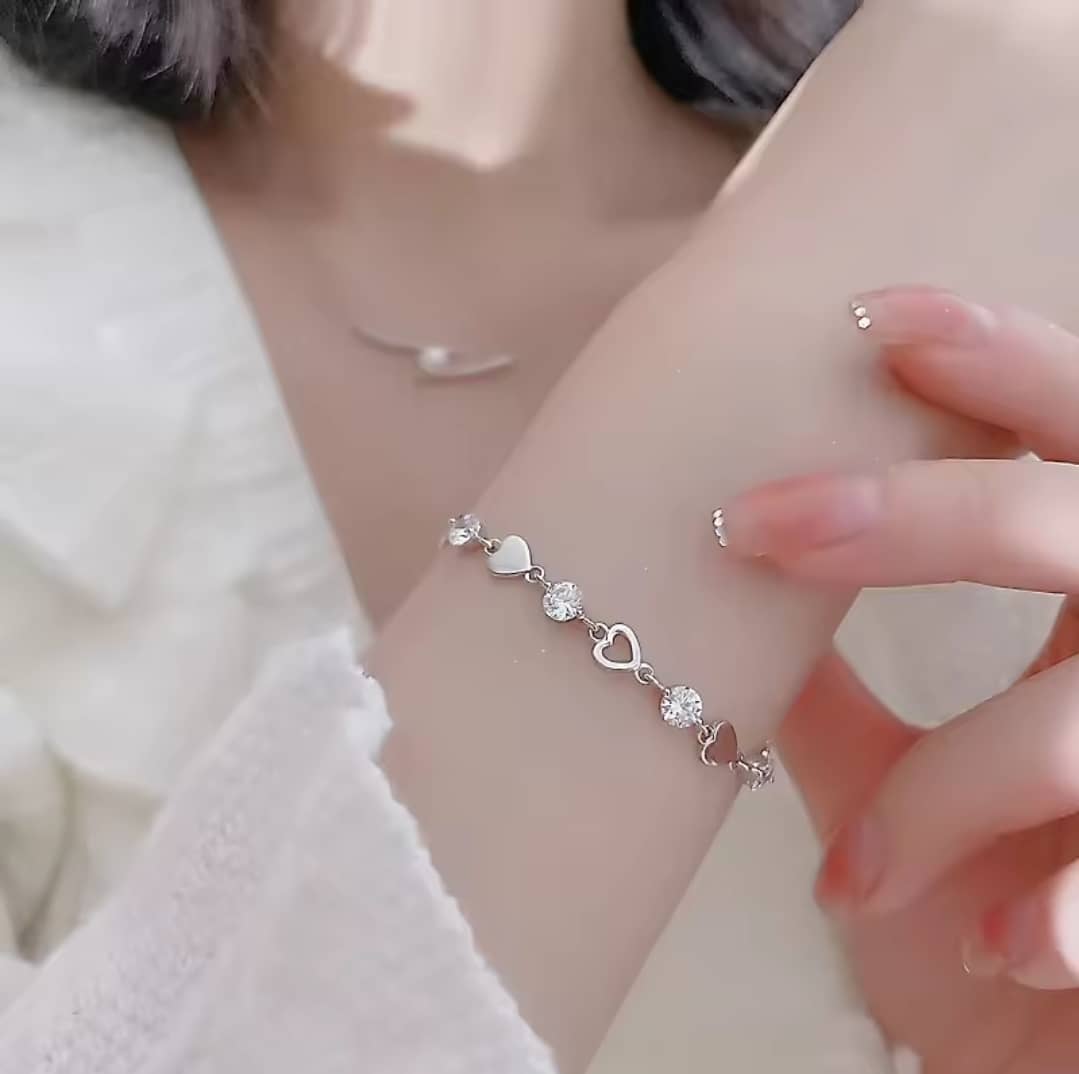 Heart and Crystal Bracelet