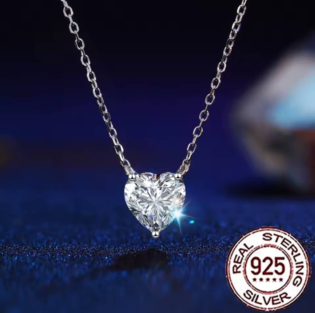 Heart-Shaped Sterling Silver Necklace