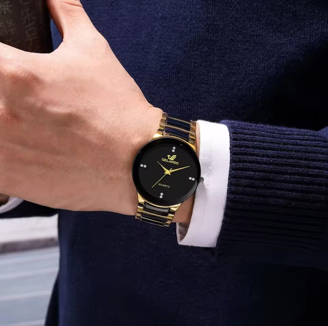Elegant Gold and Black Watch