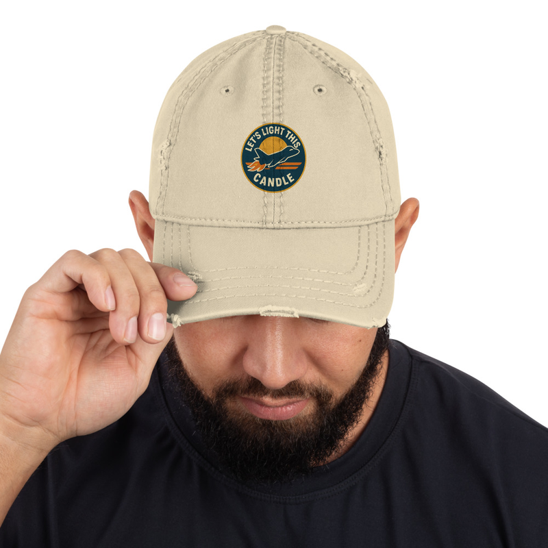 Let's Light This Candle Distressed Dad Hat