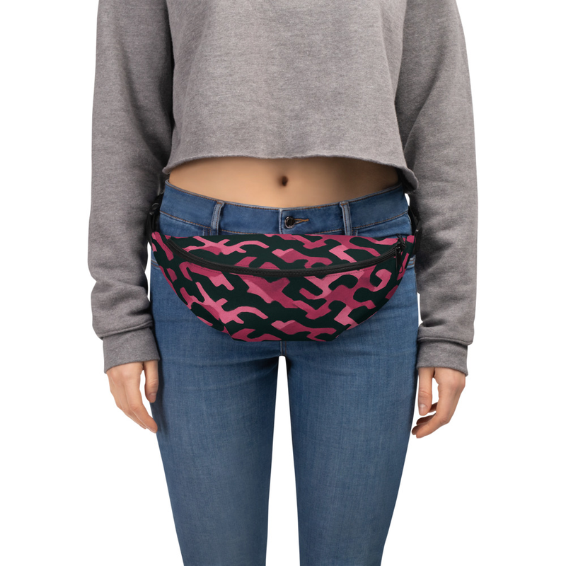 Pink & Black Camouflage Fanny Pack