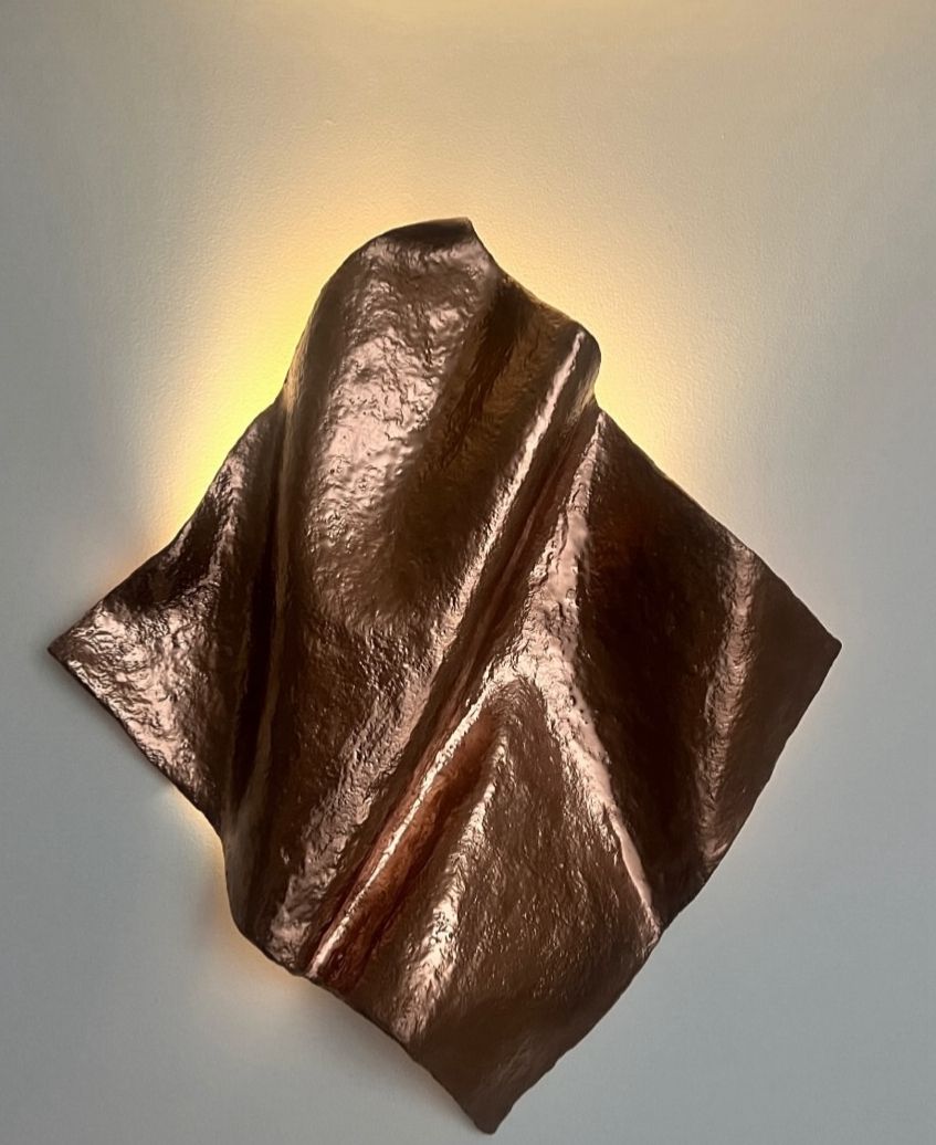 Wabi Sabi Curved Sculptural Wall Light – Handmade Organic Design