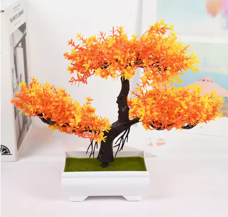 Artificial Plants Bonsai Small Tree Pot Fake Plant Flowers Potted Ornaments For Home Room Table Decoration Hotel Garden Decor